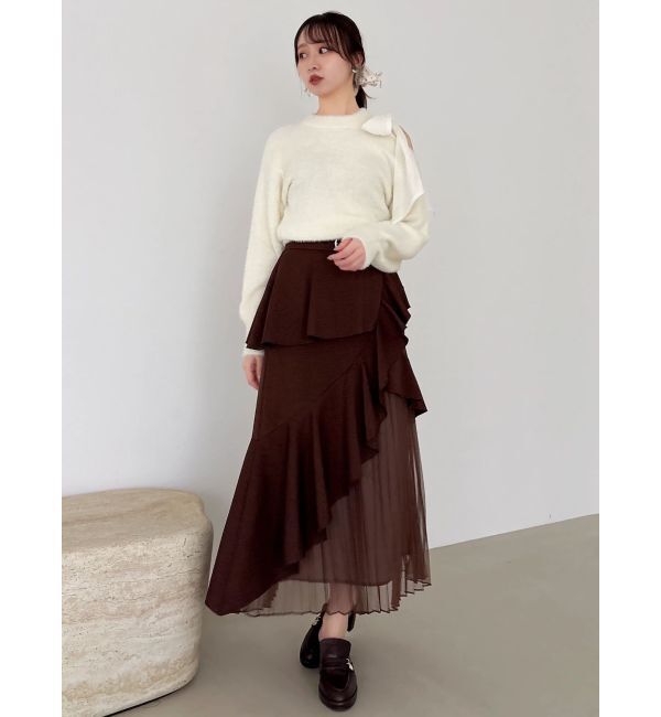 dazzlin「【追加生産分/新色追加】アシメプリーツマーメイドスカート」|スカート|