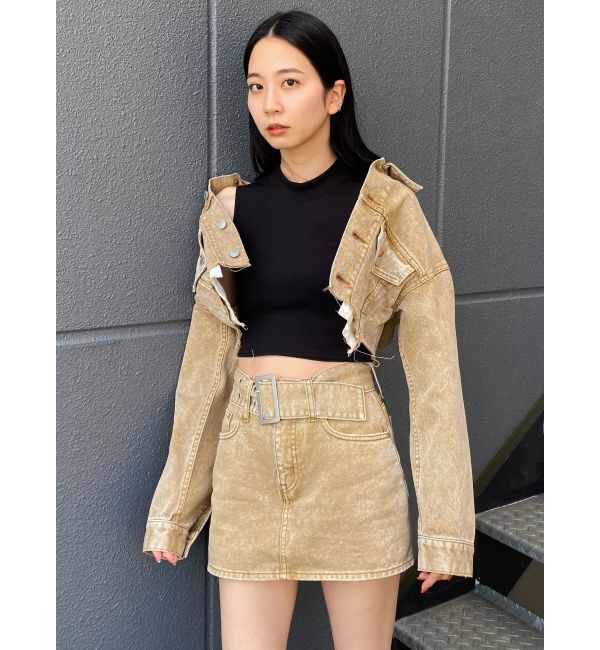 EMODA「カットオフクロップドデニムジャケット」|デニムジャケット|