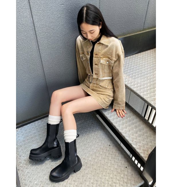 EMODA「カットオフクロップドデニムジャケット」|デニムジャケット|