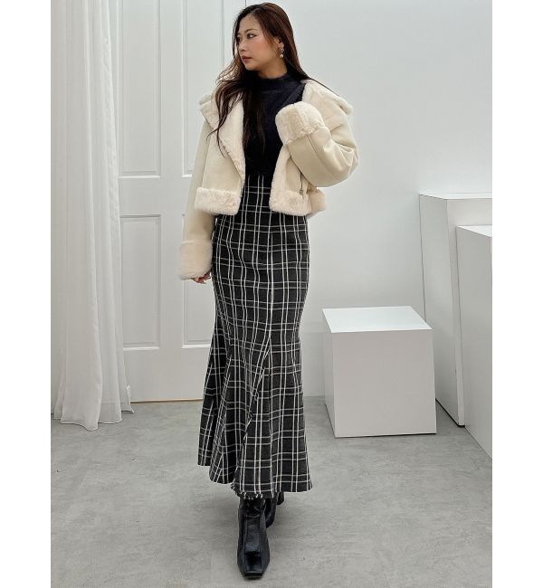 MERCURYDUO「ボトルネックミニシャギーロングスリーブニット」|ニット・セーター|