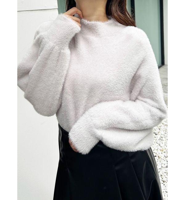 MERCURYDUO「ボトルネックミニシャギーロングスリーブニット」|ニット・セーター|