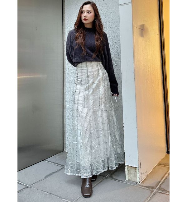 MERCURYDUO「ボトルネックミニシャギーロングスリーブニット」|ニット・セーター|