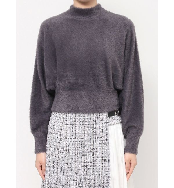 MERCURYDUO「ボトルネックミニシャギーロングスリーブニット」|ニット・セーター|