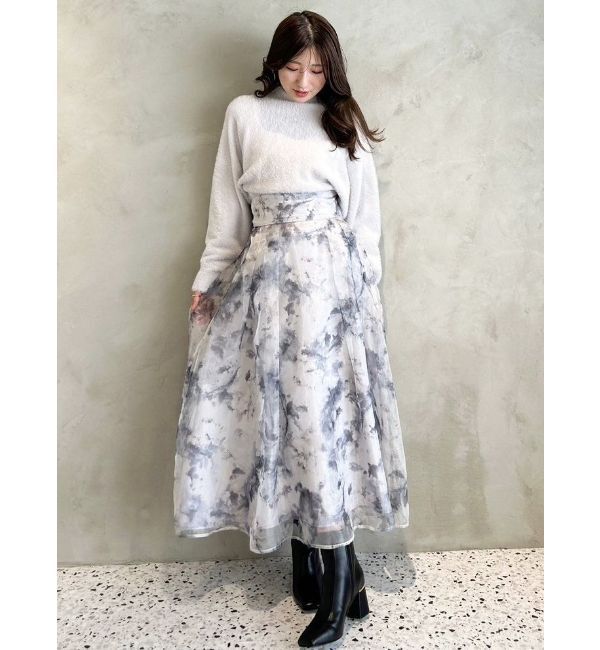 MERCURYDUO「ボトルネックミニシャギーロングスリーブニット」|ニット・セーター|