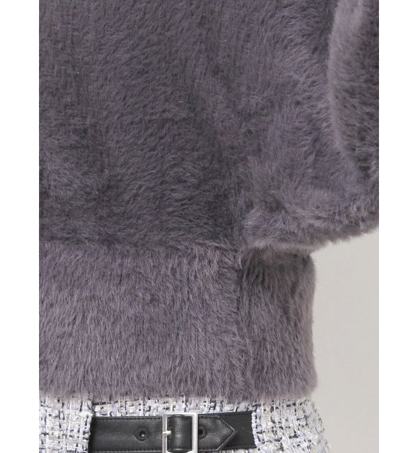 MERCURYDUO「ボトルネックミニシャギーロングスリーブニット」|ニット・セーター|