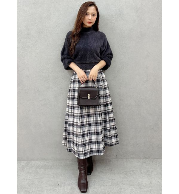 MERCURYDUO「ボトルネックミニシャギーロングスリーブニット」|ニット・セーター|