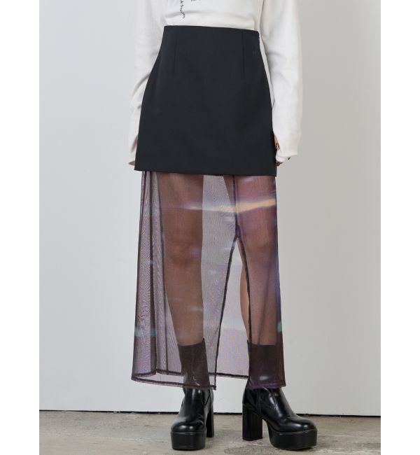 MURUA「セパレートレイヤードスカート」|スカート|ブルー