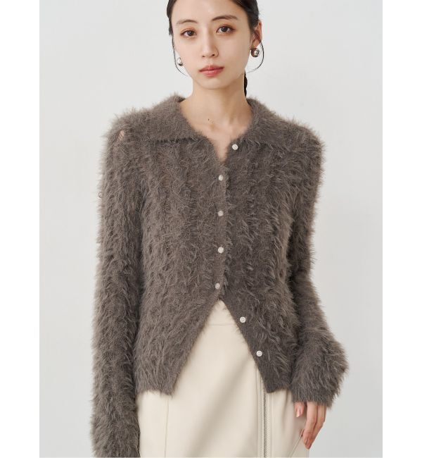 MURUA「ウェーブポロニット」|ニット・セーター|グレー