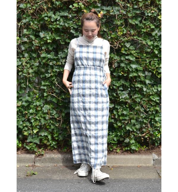 Ungrid「チェックキャミワンピース」|ワンピース|ブルー