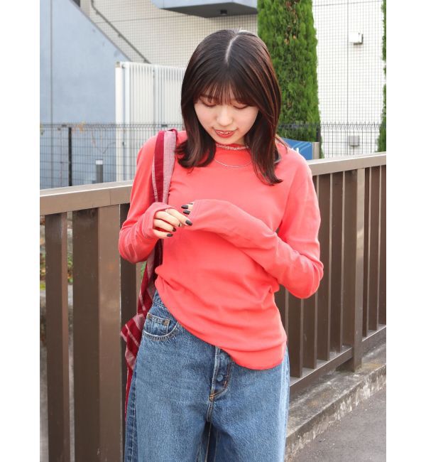 Ungrid「シアーフィットロングスリーブTee」|Tシャツ・カットソー|レッド