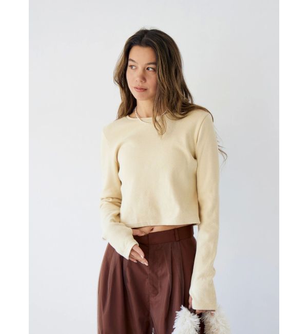 Ungrid「クロップドハニカムロングスリーブTee」|Tシャツ・カットソー|