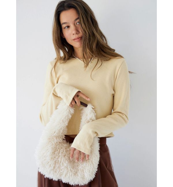 Ungrid「クロップドハニカムロングスリーブTee」|Tシャツ・カットソー|