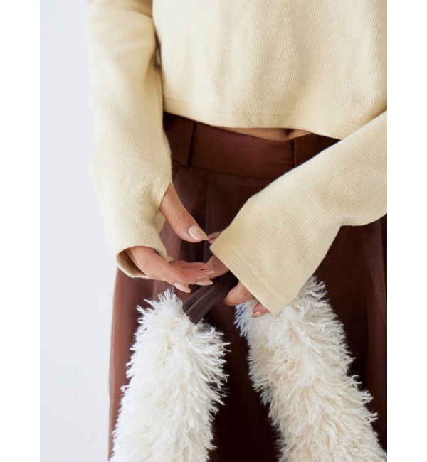 Ungrid「クロップドハニカムロングスリーブTee」|Tシャツ・カットソー|