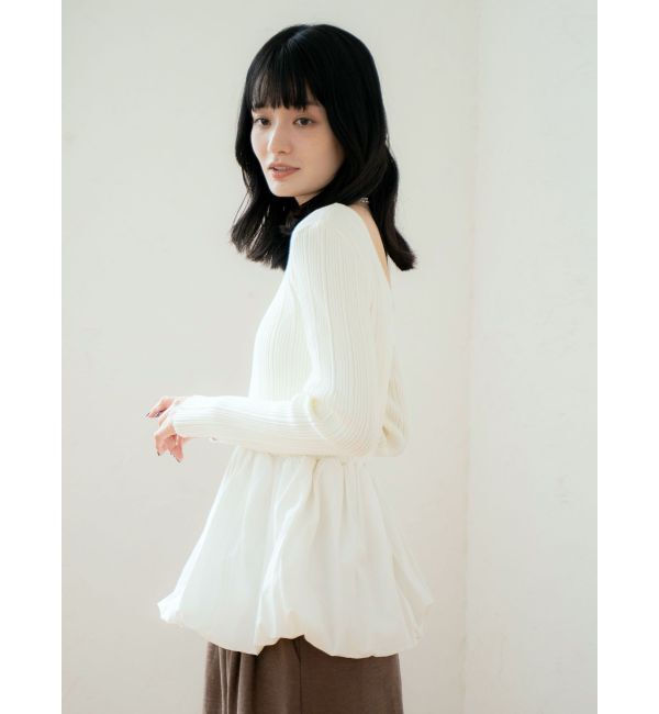 Ungrid「バルーンデザインバックオープンニット」|ニット・セーター|