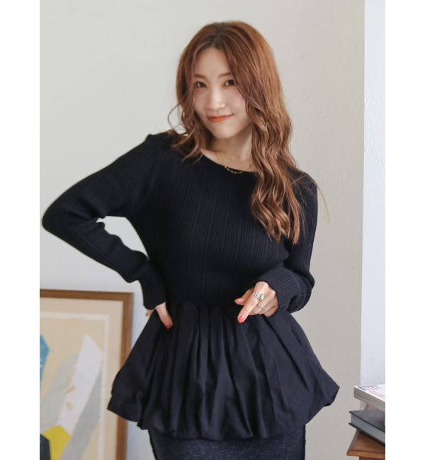 Ungrid「バルーンデザインバックオープンニット」|ニット・セーター|