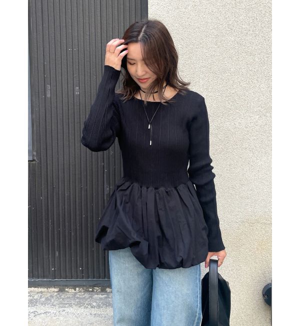 Ungrid「バルーンデザインバックオープンニット」|ニット・セーター|