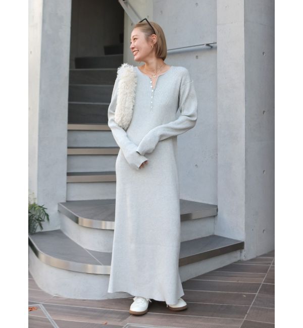 Ungrid「ヘンリーネックニットワンピース」|ワンピース|