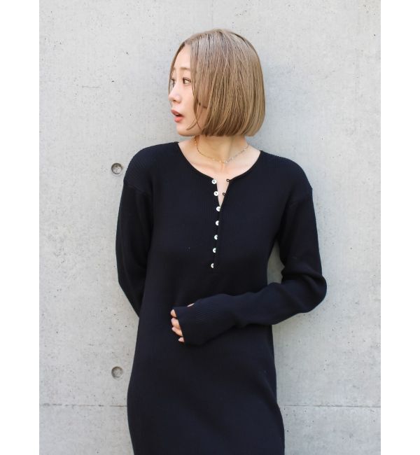 Ungrid「ヘンリーネックニットワンピース」|ワンピース|