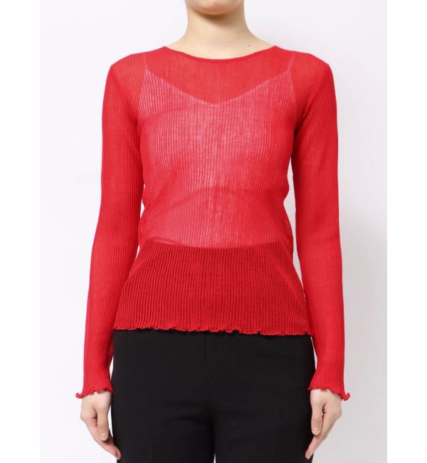 LAGUNAMOON「【WEB限定】シアーリボンニットプルオーバー」|ニット・セーター|