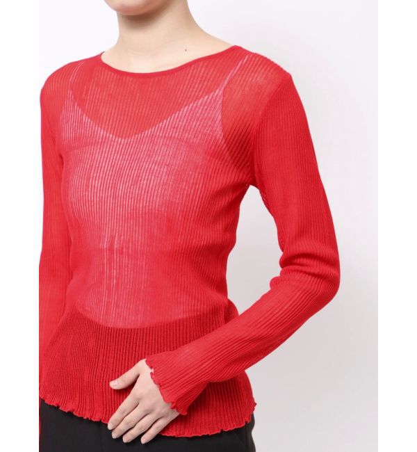 LAGUNAMOON「【WEB限定】シアーリボンニットプルオーバー」|ニット・セーター|