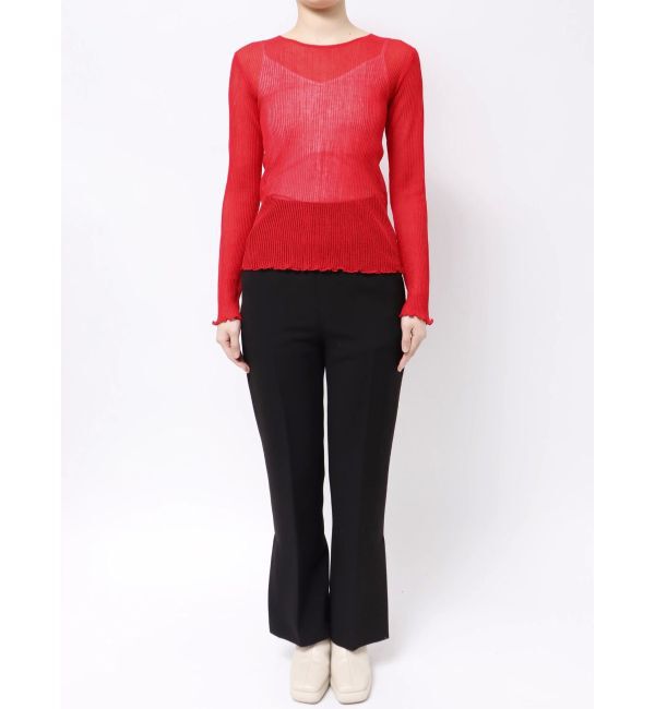 LAGUNAMOON「【WEB限定】シアーリボンニットプルオーバー」|ニット・セーター|