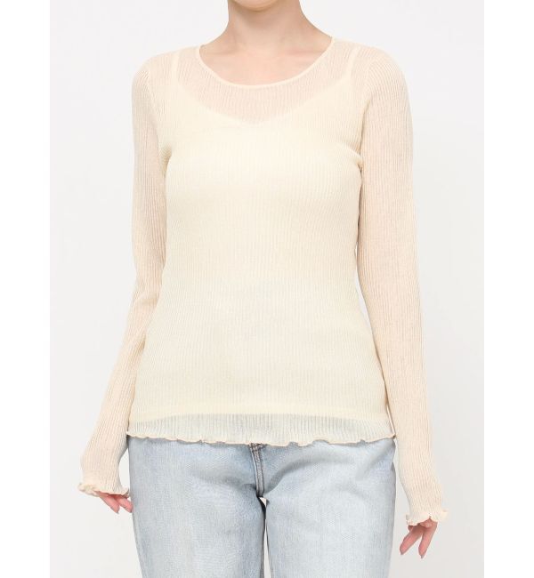 LAGUNAMOON「【WEB限定】シアーリボンニットプルオーバー」|ニット・セーター|