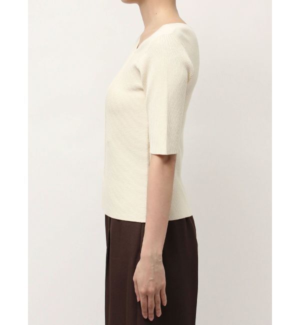 LAGUNAMOON「アシンメトリーリブスリットニットプルオーバー」|ニット・セーター|