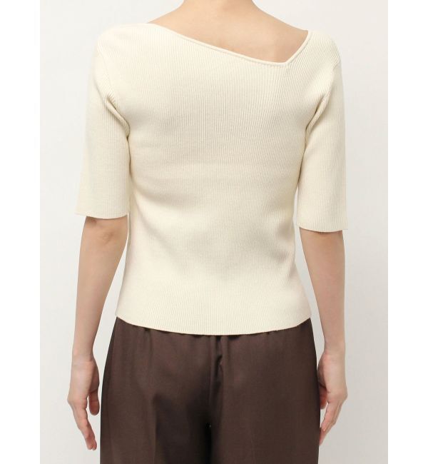 LAGUNAMOON「アシンメトリーリブスリットニットプルオーバー」|ニット・セーター|