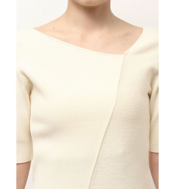 LAGUNAMOON「アシンメトリーリブスリットニットプルオーバー」|ニット・セーター|