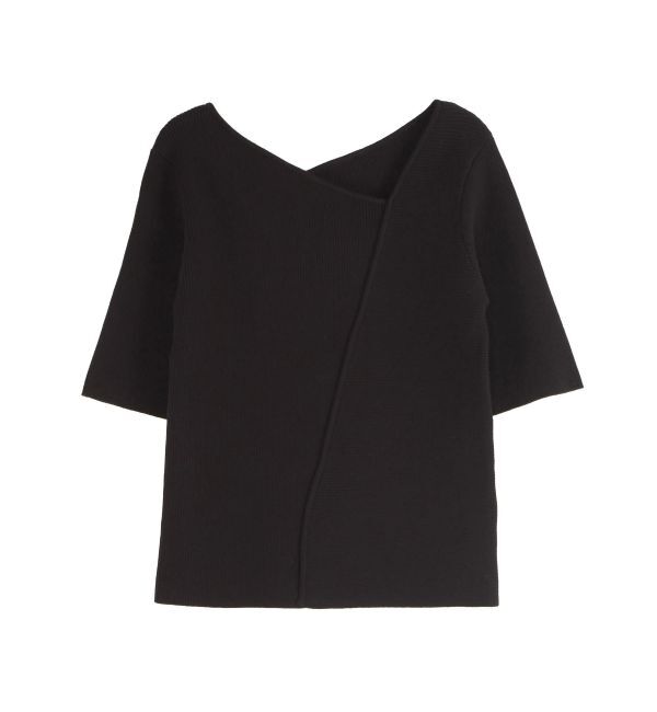 LAGUNAMOON「アシンメトリーリブスリットニットプルオーバー」|ニット・セーター|