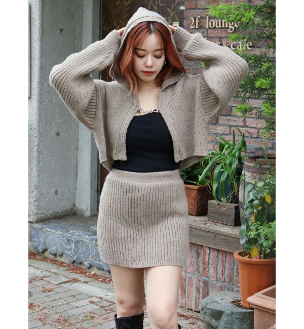 EVRIS「リブニットミニスカート【セットアップ着用可能】」|スカート|