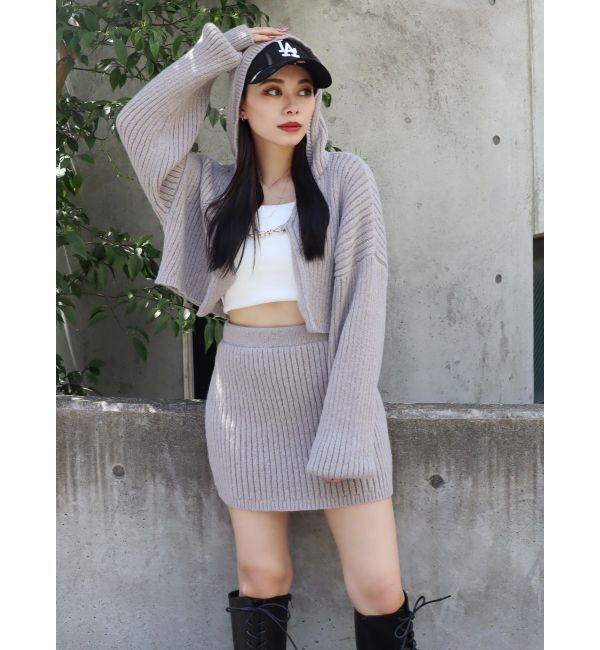 EVRIS「リブニットミニスカート【セットアップ着用可能】」|スカート|