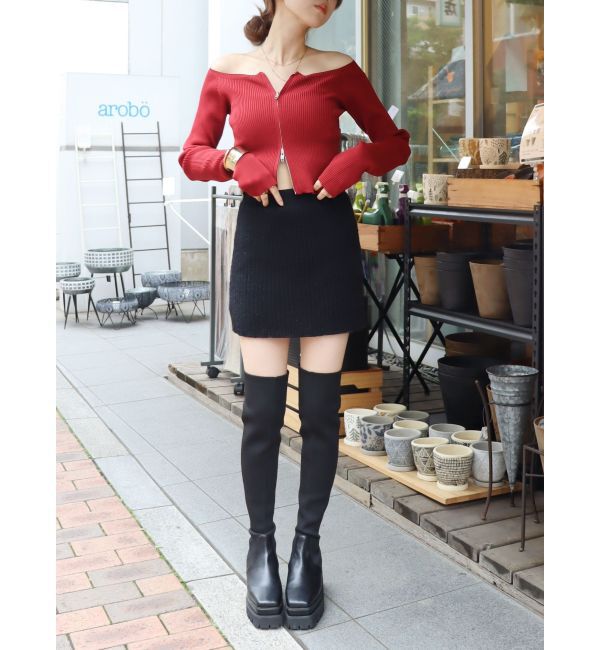 EVRIS「リブニットミニスカート【セットアップ着用可能】」|スカート|