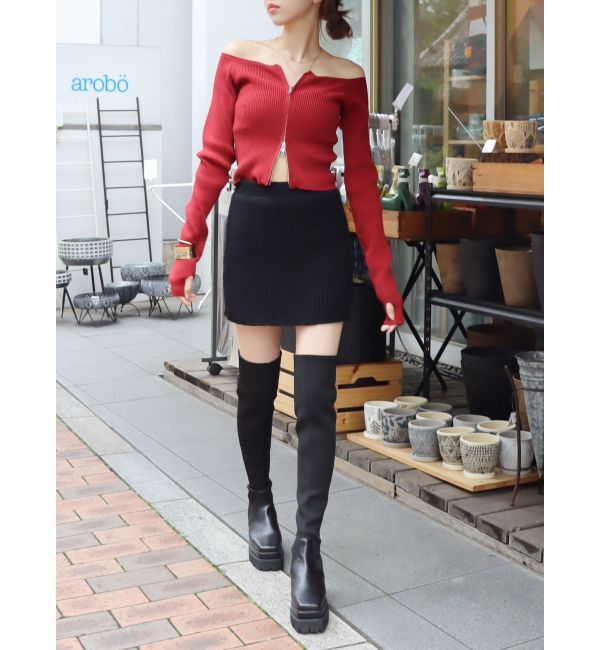 EVRIS「リブニットミニスカート【セットアップ着用可能】」|スカート|