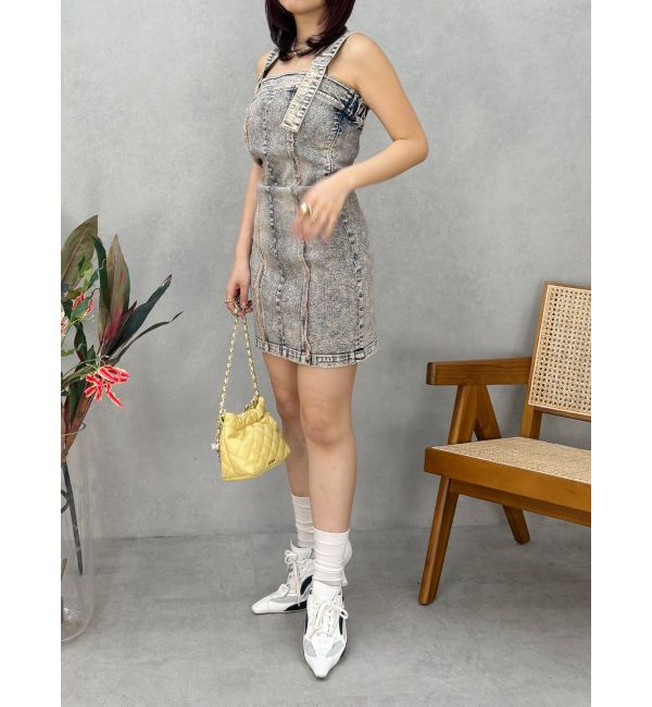 EVRIS「デニムフリンジジャンスカ」|ジャンパースカート|