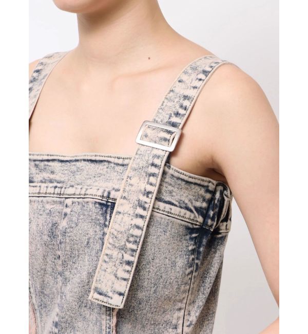 EVRIS「デニムフリンジジャンスカ」|ジャンパースカート|