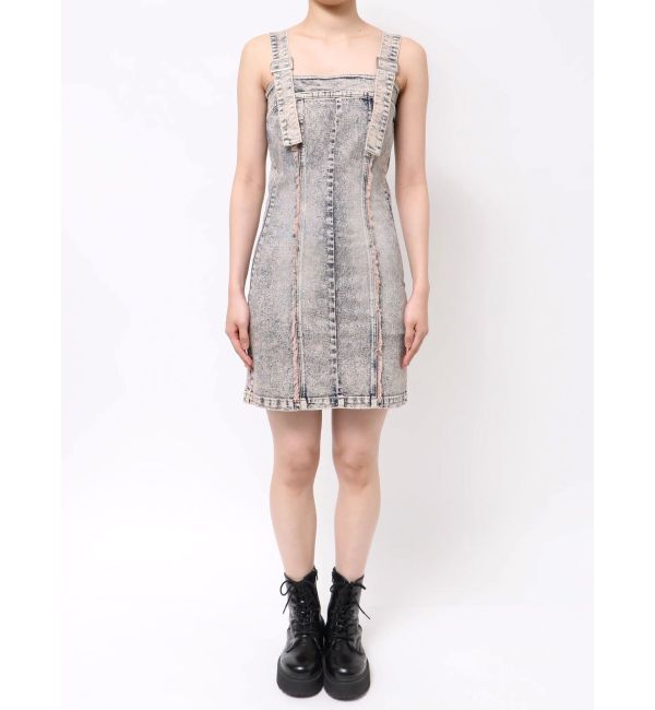 EVRIS「デニムフリンジジャンスカ」|ジャンパースカート|