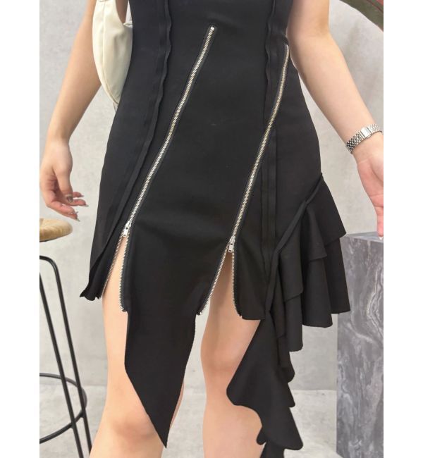 EVRIS「アシンメトリージップタンクワンピース」|ワンピース|