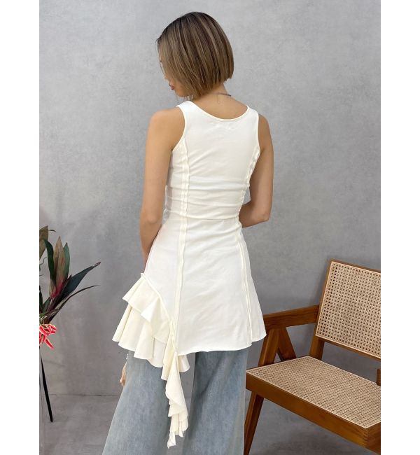 EVRIS「アシンメトリージップタンクワンピース」|ワンピース|