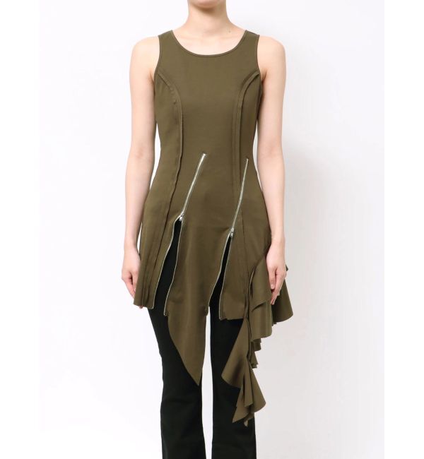 EVRIS「アシンメトリージップタンクワンピース」|ワンピース|