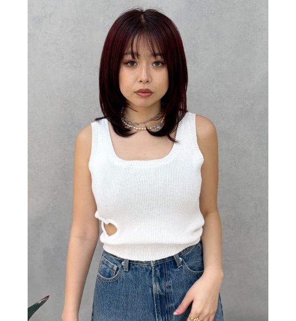 EVRIS「ハートカッティングニットトップス」|タンクトップ|