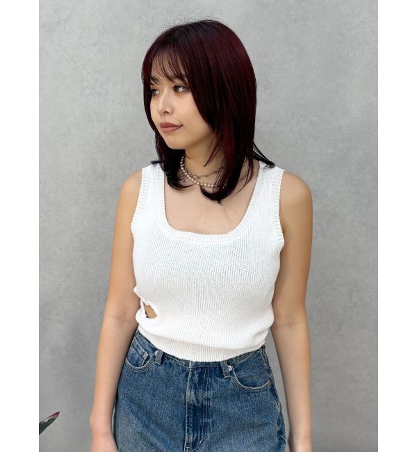 EVRIS「ハートカッティングニットトップス」|タンクトップ|