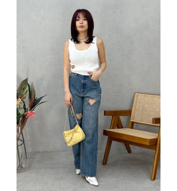 EVRIS「ハートカッティングニットトップス」|タンクトップ|