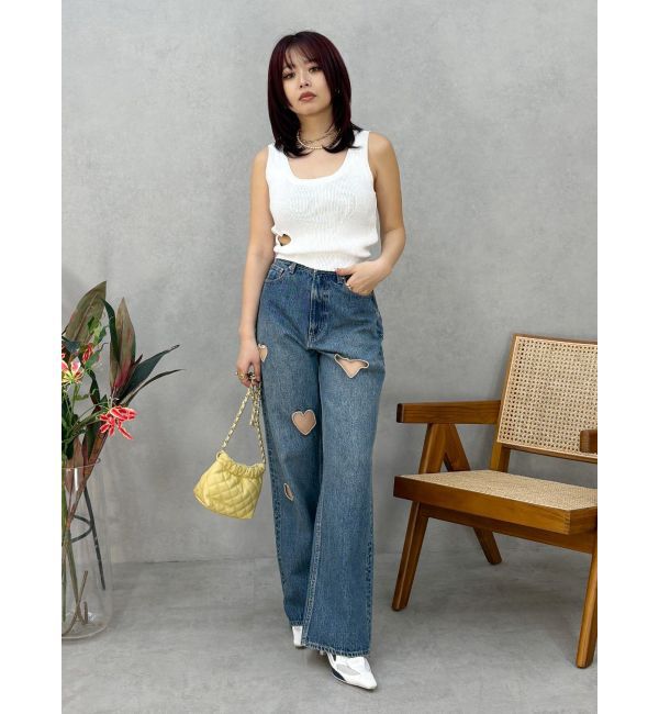 EVRIS「ハートカッティングニットトップス」|タンクトップ|