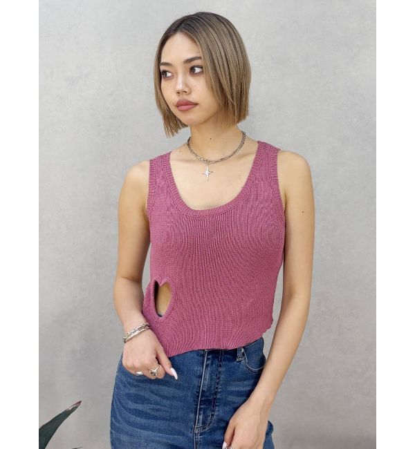 EVRIS「ハートカッティングニットトップス」|タンクトップ|