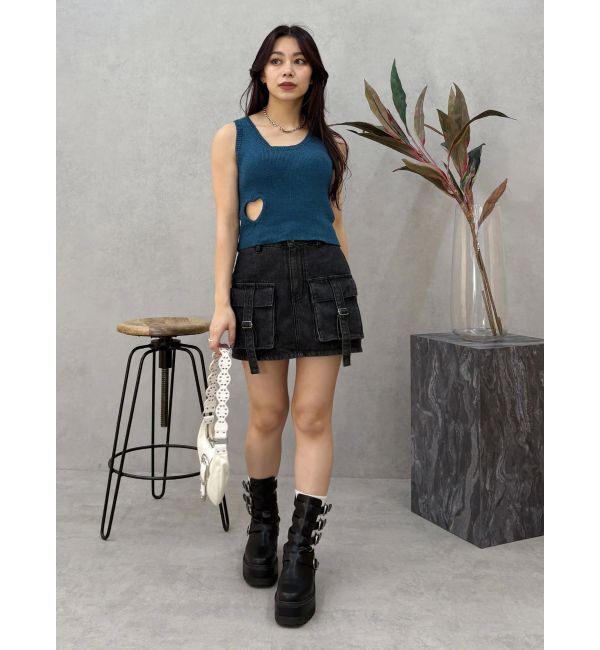 EVRIS「ハートカッティングニットトップス」|タンクトップ|