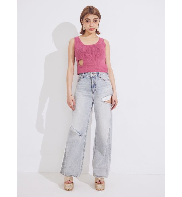 EVRIS「ハートカッティングニットトップス」|タンクトップ|