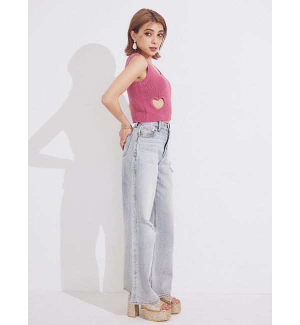 EVRIS「ハートカッティングニットトップス」|タンクトップ|