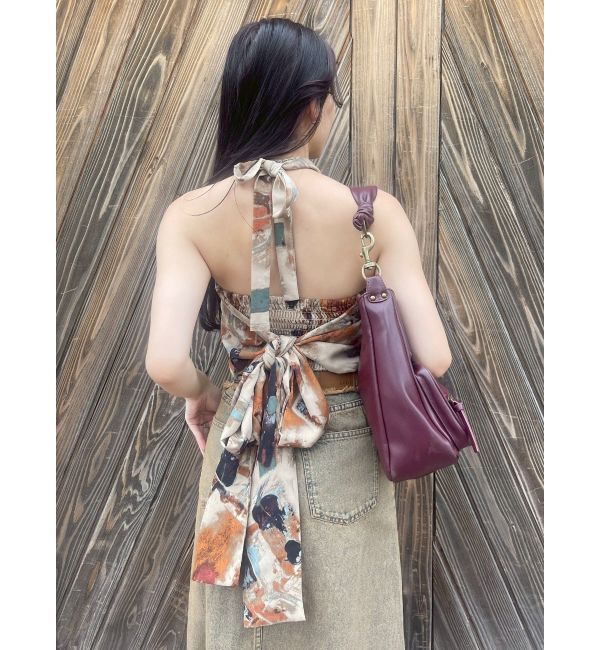 EVRIS「バックリボン ホルターネックトップス」|Tシャツ・カットソー|