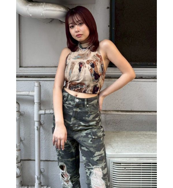 EVRIS「バックリボン ホルターネックトップス」|Tシャツ・カットソー|